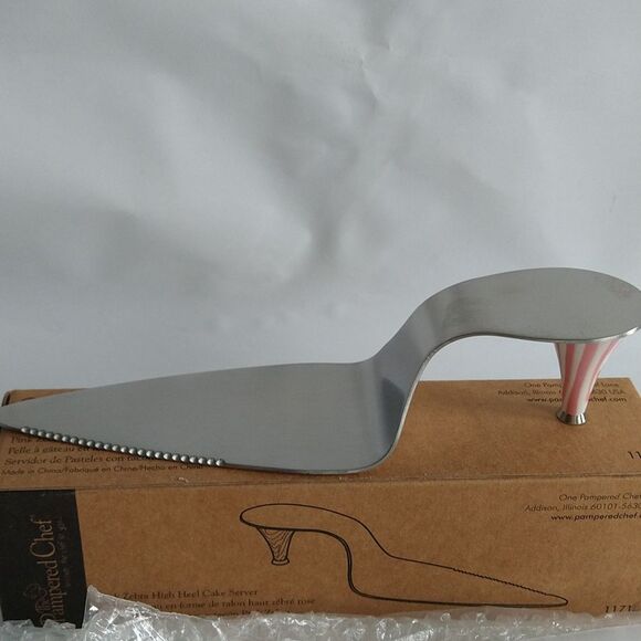 Pampered Chef Pink Zebra High Heel Cake Server 1171 - Picture 2 of 4